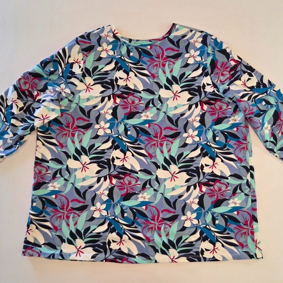 NWOT - Jessica London Floral 3/4 Sleeve Top – Size 22/24 - Picture 4 of 9
